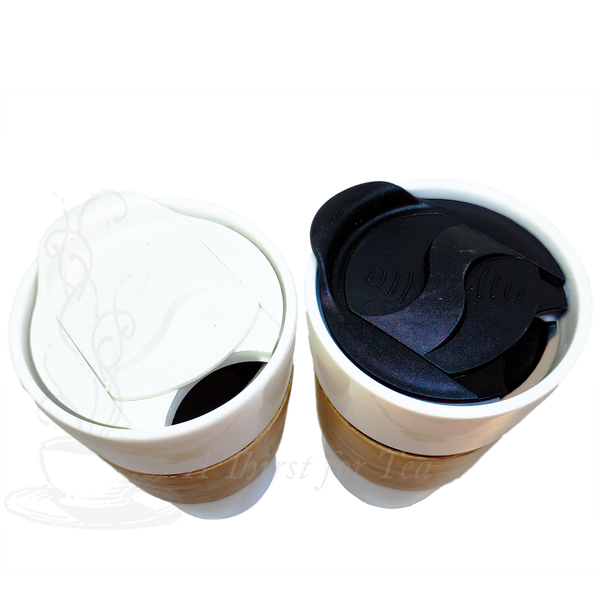 Ceramic Travel Mug with Bamboo Sleeve & Infuser