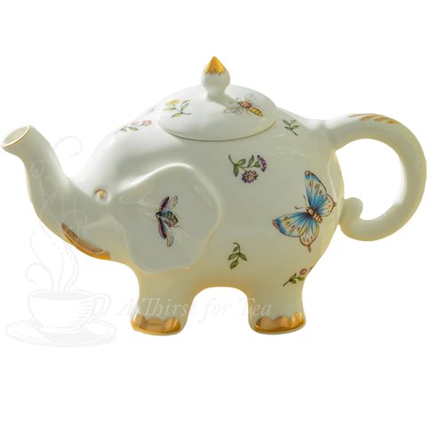 Summer Garden Elephant Fine Porcelain Teapot