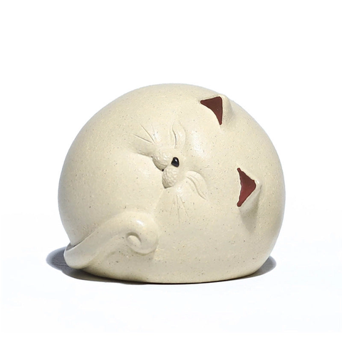 Handmade Ceramic Yixing Clay Sleepy Cat Tea Pet