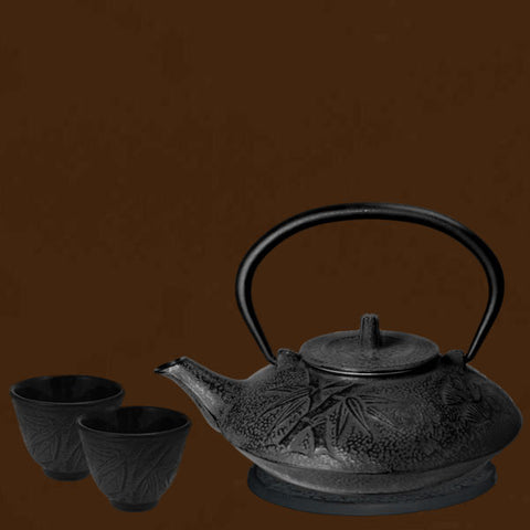Black Bamboo Cast Iron Tea Set