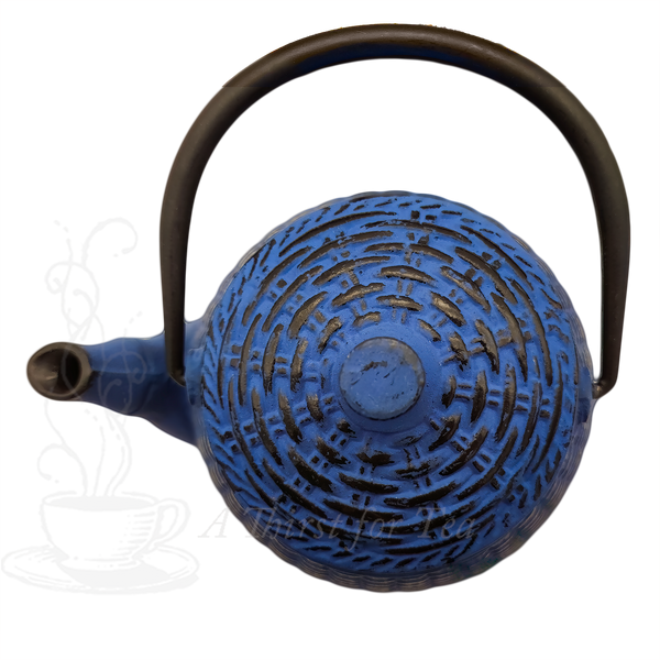 Blue Basket Cast Iron Teapot Set