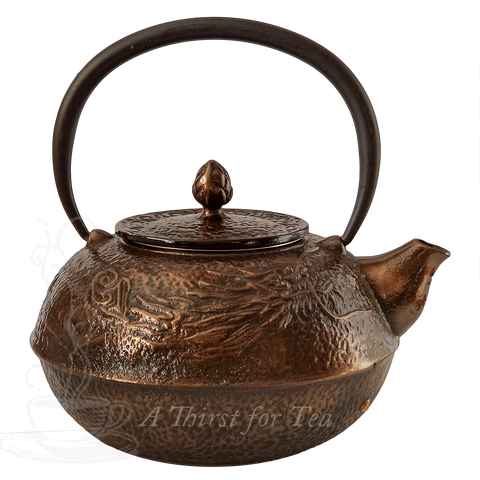 Large Bronze Dragon Cast Iron Teapot, 37.4 fl.oz.