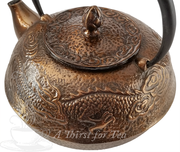 Raw Iron Antique Dragon Teapot
