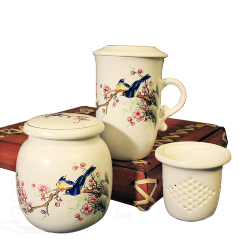 Filtering Tea Mug & Matching Tea Caddy