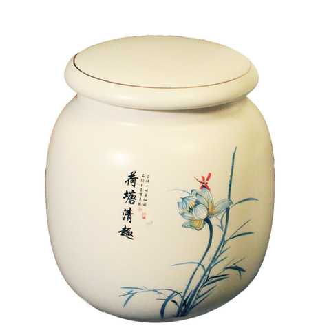 Lotus Flower Porcelain Tea Canister