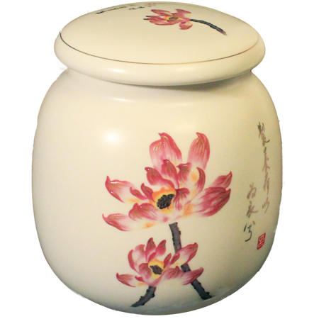 Magnolia Blossom Porcelain Tea Canister