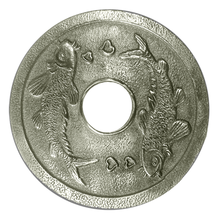 Silver Koi Cast Iron Trivet, 6.75