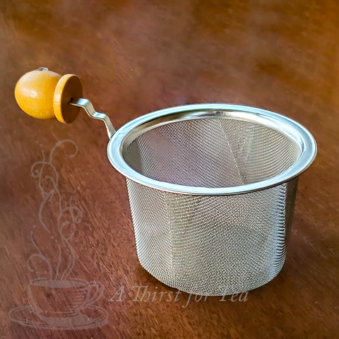 Mesh Stainless Steel Tea Strainer with Wooden Handle