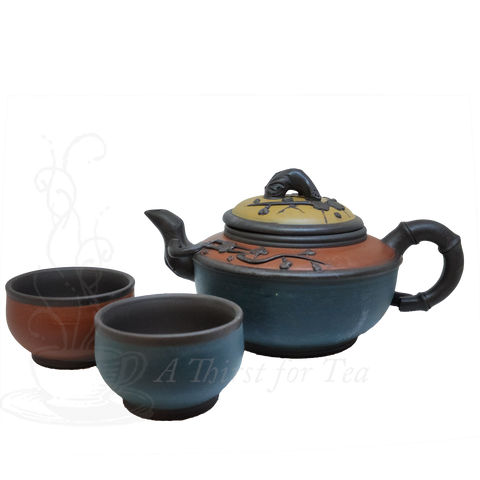 Tri Color Yixing Tea Set, 17.5 oz.