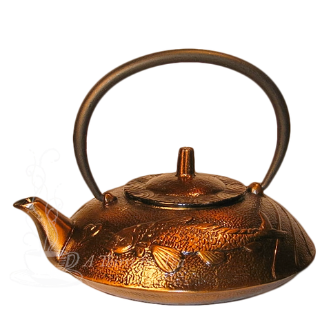Bronze Japanese Koi Cast Iron Teapot